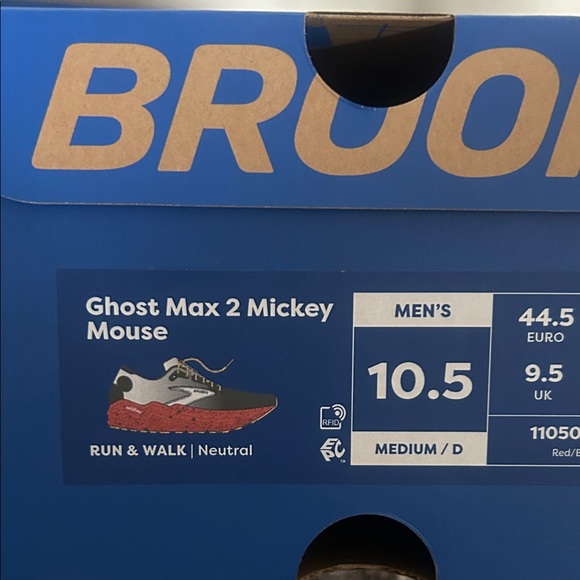 Brooks Ghost Max 2 Mickey Mouse Men's Shoes - Red and Black - Picture 1 of 4